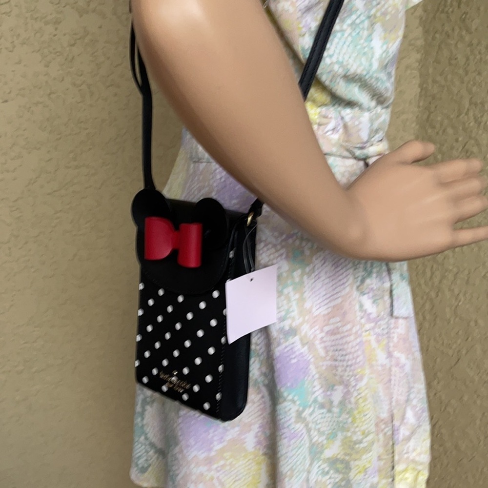 disney x kate spade new york minnie mouse north south flap phone crossbody - Picture 8 of 16